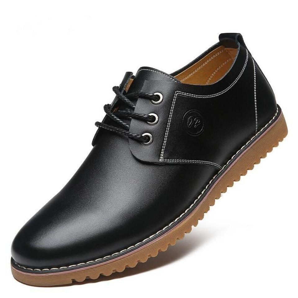 Herren Lederschuhe Britische All-Match-Freizeitschuhe im koreanischen Stil Plus Samt Weiche Sohle Herrenschuhe Runde Zehen Sehnensohle Große Größe Trendy Schuhe 44 von Joom DACH