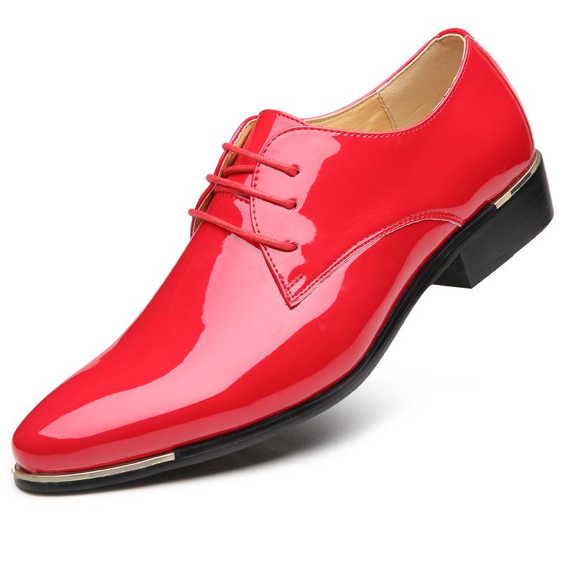Herren Lederschuhe Lackleder Casual Business Schuhe Weiße formelle Lederschuhe Niedrige Absätze Herrenmode Business Lederschuhe 45 rot von Joom DACH