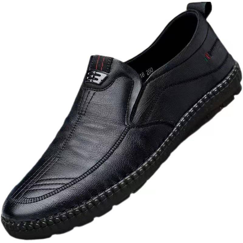 Herren-Lederschuhe mit weicher Sohle und weicher Oberfläche, Business-Casual-Schuhe, Dad-Schuhe und modische Lederschuhe 44 schwarz von Joom DACH