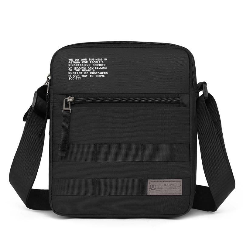 Herren Leichte Umhängetasche Mehrschichtige Nylon Lässig Modisch Geschäftsreise Langlebige Schultertasche mit Abnehmbarem Riemen schwarz von Joom DACH