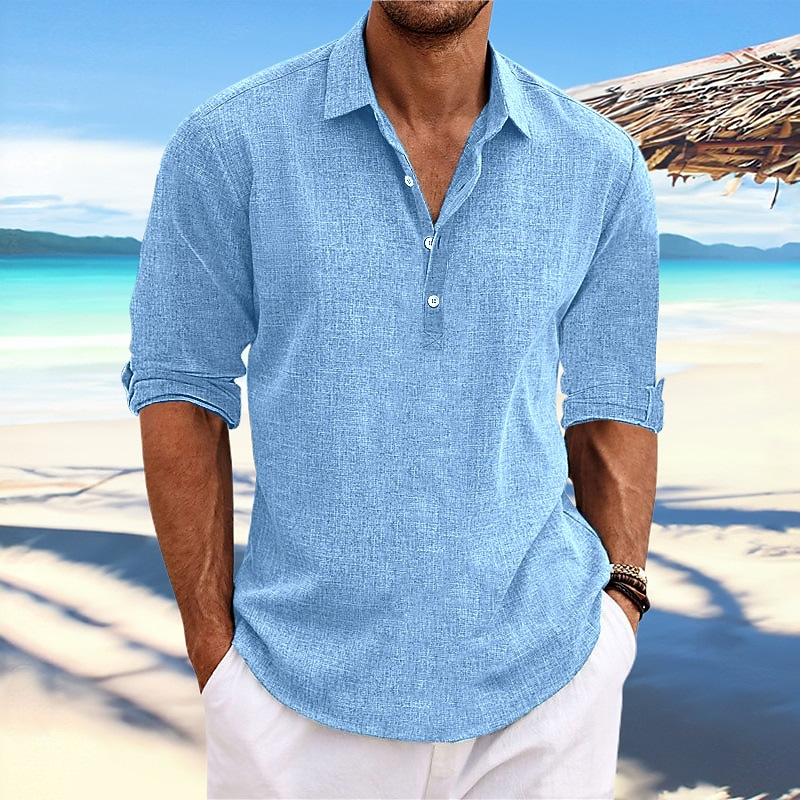 Herren Leinenhemden Langarm Button Up Hemd Casual Sommer Loose Fit Home Style Hemden M himmelblaue Herren Leinenhemden Langarm Button Up Hemd Casual Sommer Loose Fit Home Style Hemden M himmelblaue von Joom DACH