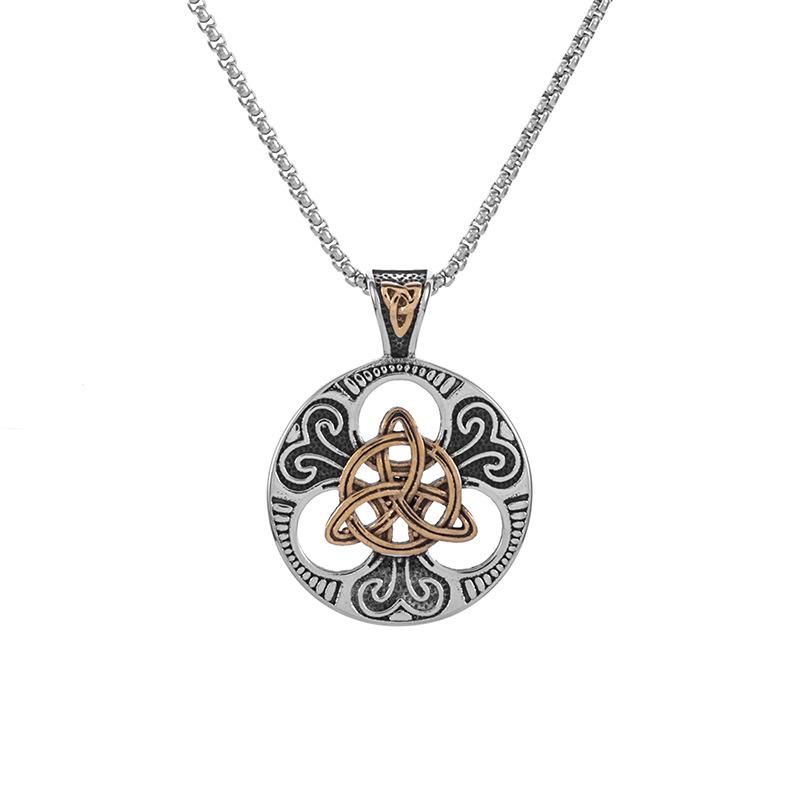 Herren Lrish Celtics Trinitys Knoten-Anhänger-Halskette für Herren, Edelstahl, Unisex, Vintage-Schmuck von Joom DACH