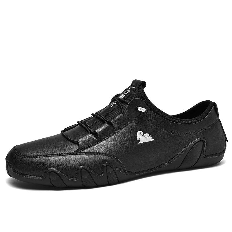 Herren Luxus Sneaker Leder Freizeitschuhe für Herren Mode Hohe Qualität Herrenschuhe Übergröße Slipper Schuhe Bequeme Mokassins 42 schwarz von Joom DACH