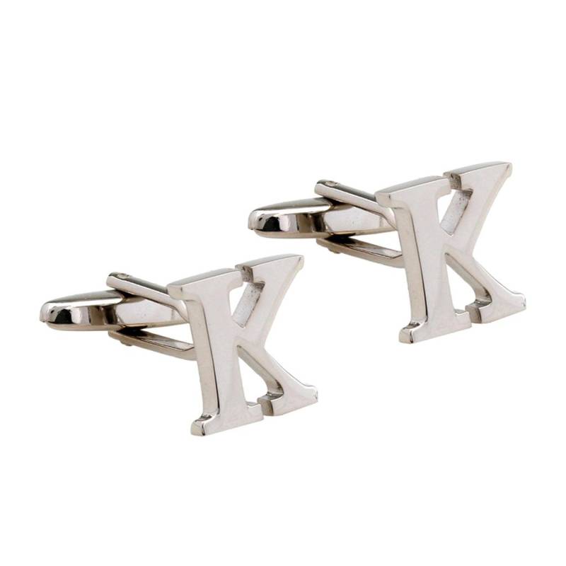 Herren-Manschettenknöpfe aus Messing mit Initialen, Buchstabe, Business-Hemd, Manschettenknöpfe, Hochzeitsgeschenk A 18 x 15 mm silber von Joom DACH