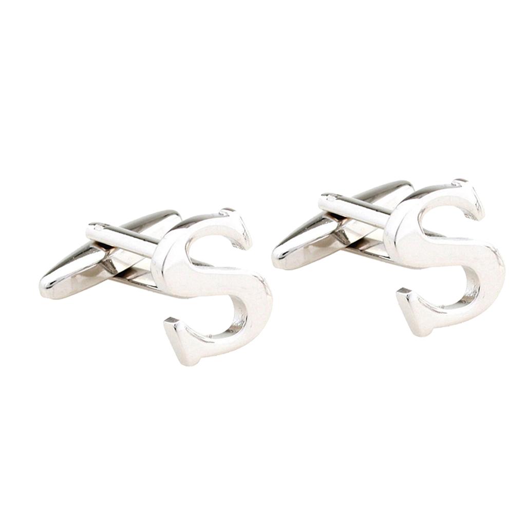 Herren-Manschettenknöpfe aus Messing mit Initialen, Buchstabe, Business-Hemd, Manschettenknöpfe, Hochzeitsgeschenk A 18 x 15 mm von Joom DACH