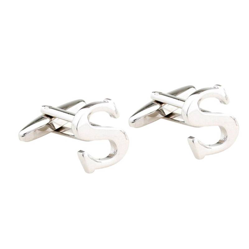 Herren-Manschettenknöpfe aus Messing mit Initialen, Buchstabe, Business-Hemd, Manschettenknöpfe, Hochzeitsgeschenk A 18 x 15 mm von Joom DACH