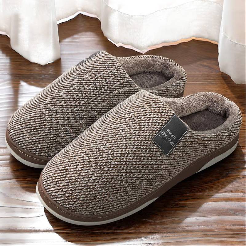 Herren Memory Foam Hausschuhe Winter Warm Rutschfest Massage Indoor Komfort Weich Fellgefüttert Hausschuhe Übergröße 42/43 braun von Joom DACH