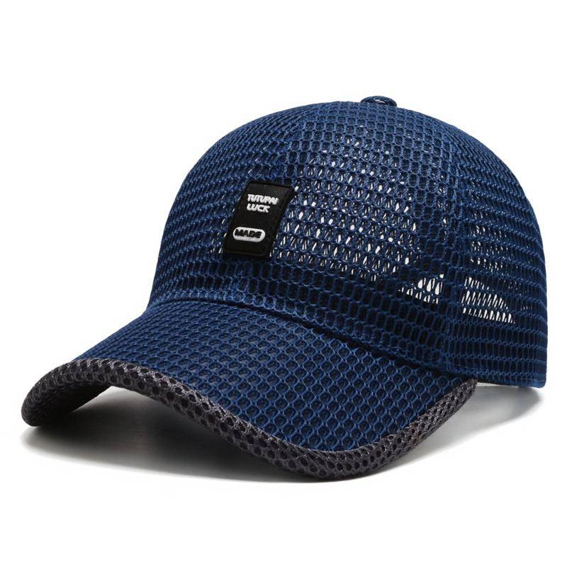 Herren Mesh Baseball Cap Atmungsaktive Sommer Caps Papa Hut Outdoor Angeln Hüte Bone Gorras Snapback Trucker Cap navy blau von Joom DACH