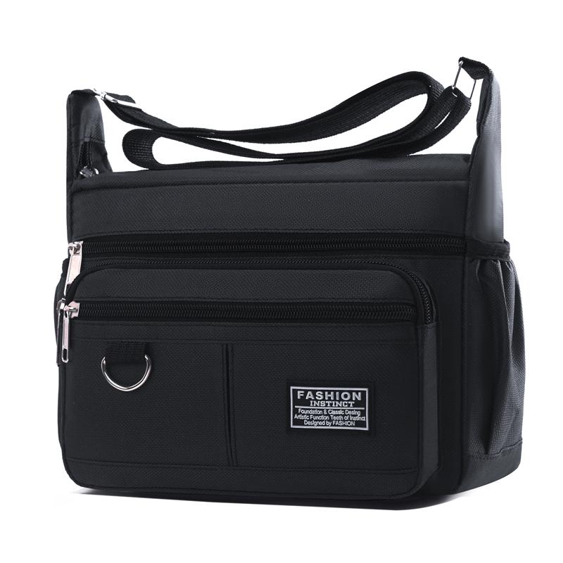 Herren Messenger Bag Umhängetasche Umhängetaschen Kleine Umhängetasche für die Arbeit Wasserdichte Oxford-Packs Satchel-Geldbörse S schwarz von Joom DACH