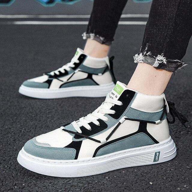 Herren Mid-Top Sneaker Flyweaving Sneaker Bequeme Laufschuhe Outdoor Herren Sneaker Hochwertige Freizeit-Laufschuhe 39 see-blaue von Joom DACH