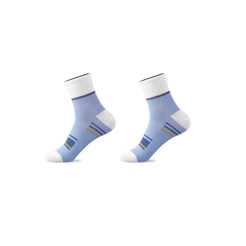 Herren Mid-Tube Gestreifte Socken: Deodorant, schweißabsorbierend, antibakteriell. Perfekt für Frühling, Herbst und trendige Sportarten das ganze Jahr über. One Size Bare Socks von Joom DACH