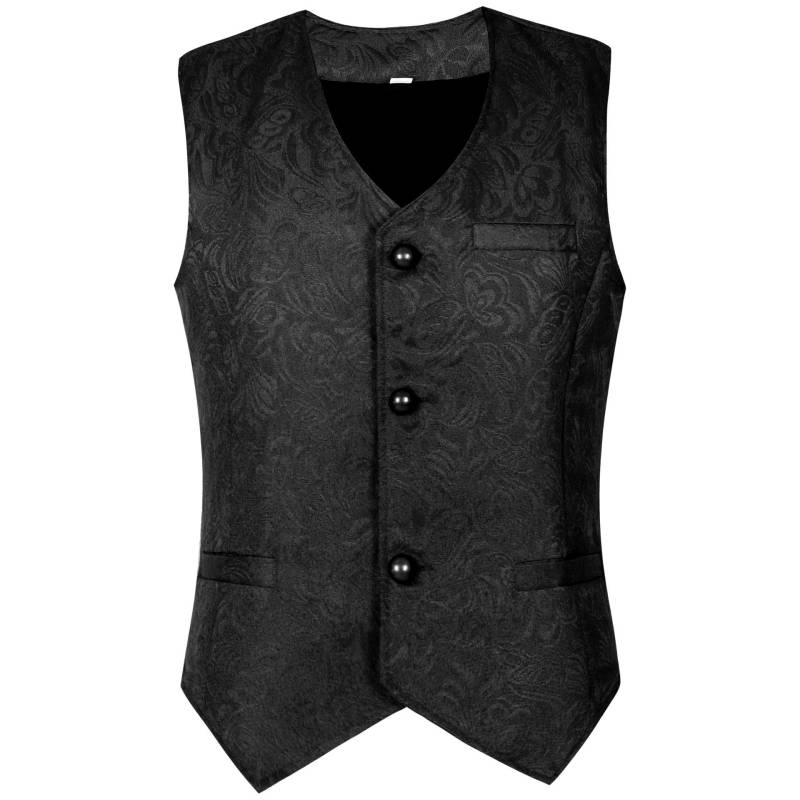 Herren Mittelalterliche Kleidung Retro Lässige Weste Halloween Smoking Jacke Mittelalterliches Kostüm Ärmellos Revers Gentleman Party Renaissance Gehrock XXL von Joom DACH