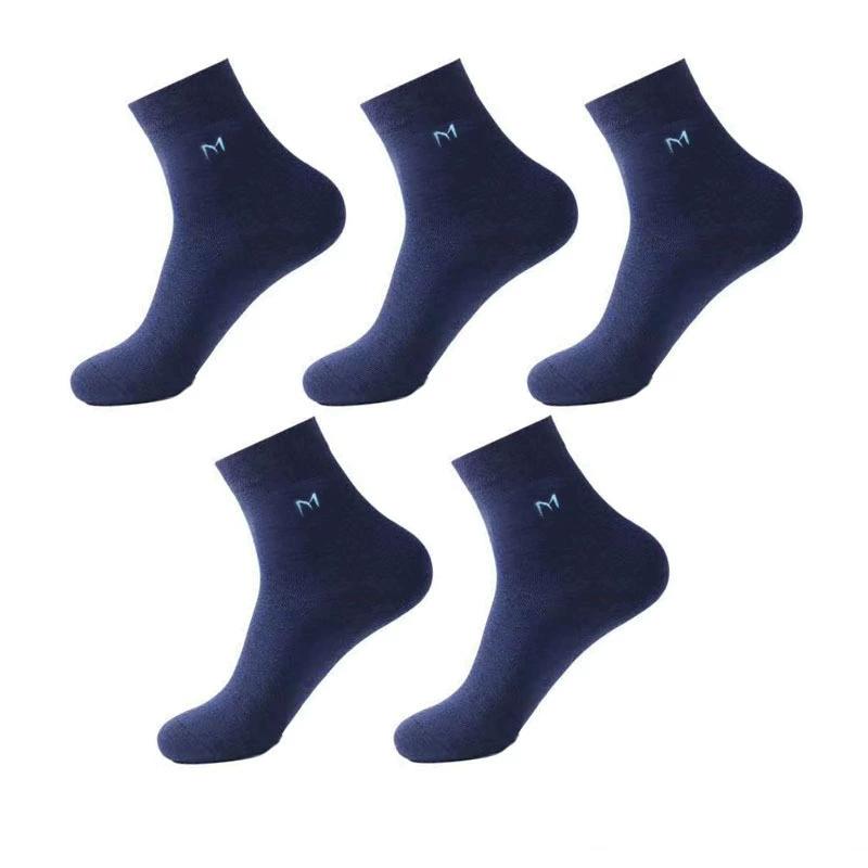 Herren Mittelhohe Antibakterielle Socken - Atmungsaktiv, Desodorierend, Schweißabweisend, Business Casual für Alle Jahreszeiten  5 pairs dunkelblaue von Joom DACH