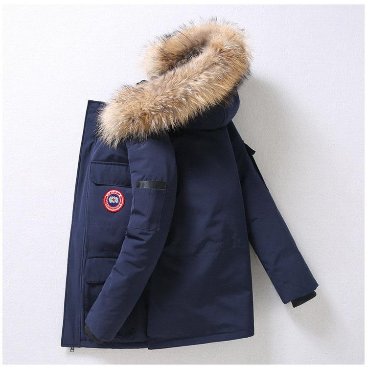 Herren Mittellange Verdickte Outdoor Winter Daunenjacke Stil Paar Modische Kältebeständige Arbeitskleidung Mantel M navy blau von Joom DACH