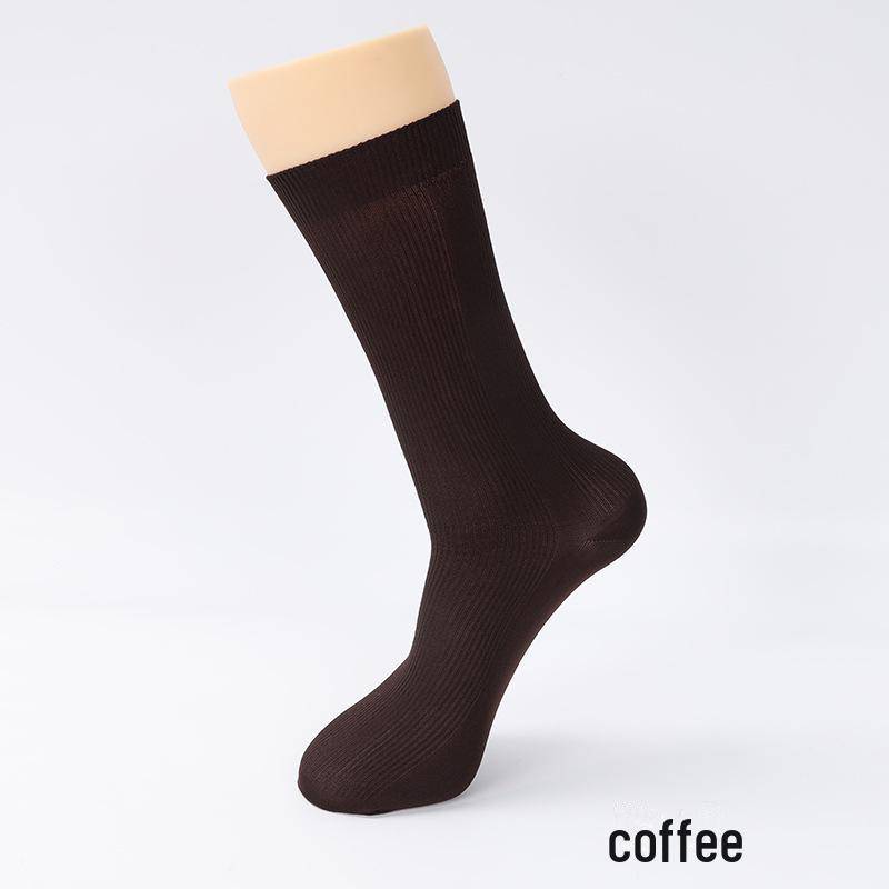 Herren Mittelrohrstrümpfe: Leichte, Verschleißfeste Nylon-Socken für Frühling und Sommer – Business Casual, Dünn, Übergröße. One Size kaffeebraun von Joom DACH