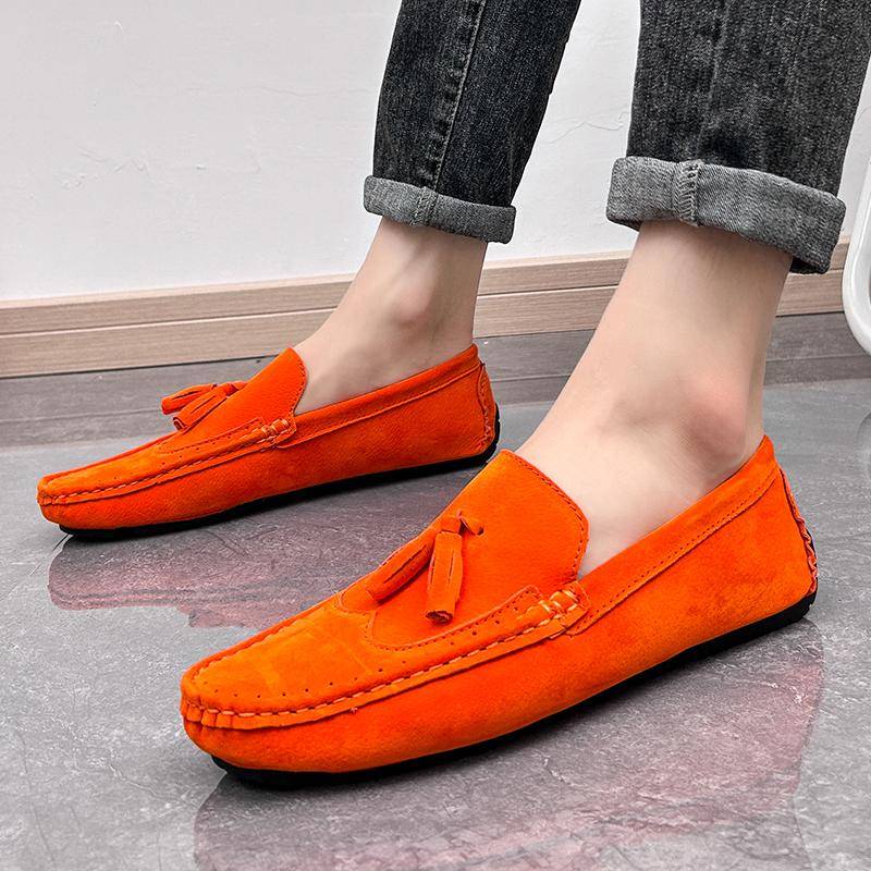 Herren-Mokassins, Pennyloafer, Autofahrerschuhe, bequeme flache Schuhe aus Leder, lässige Slipper in Übergröße, farbige Schuhe für Männer EU: 42 orange Herren-Mokassins, Pennyloafer, Autofahrerschuhe, bequeme flache Schuhe aus Leder, lässige Slipper in Übergröße, farbige Schuhe für Männer EU: 42 orange von Joom DACH