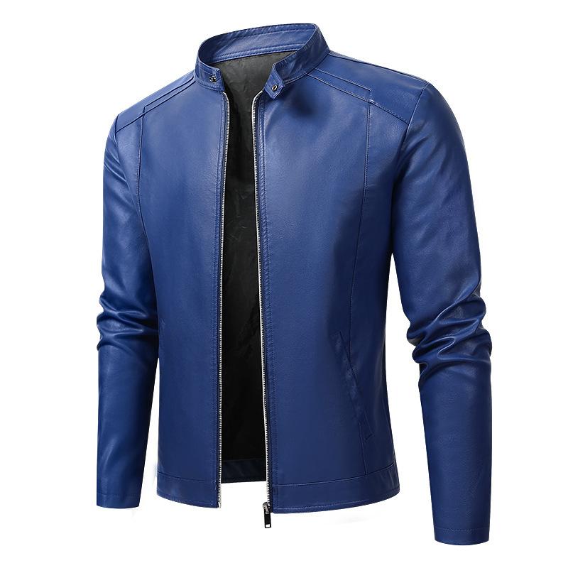 Herren Motorrad Leder Herbst und Winter Neu Lässig Slim Fit Plus Fleece Verdickt Übergröße Lederjacke 5XL von Joom DACH