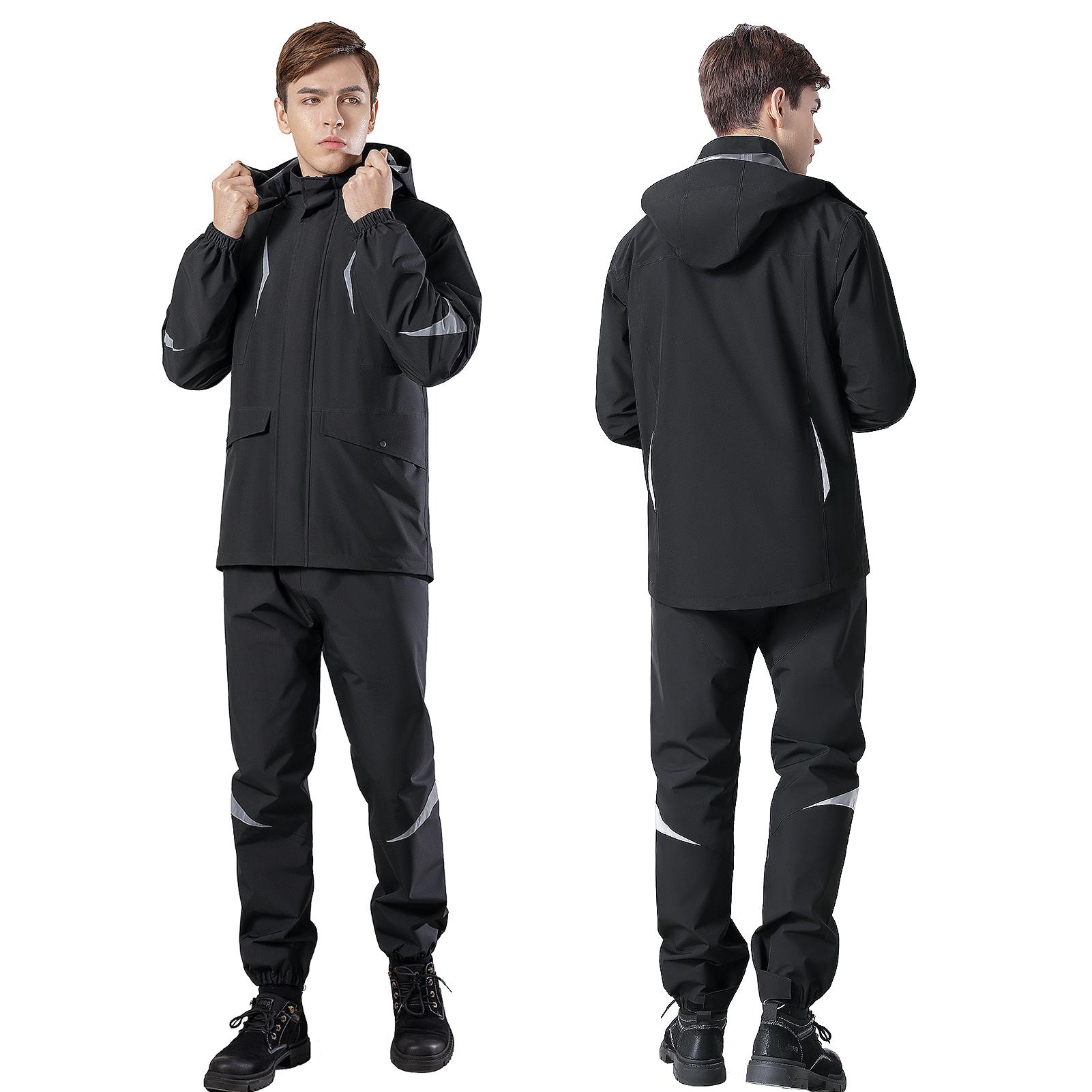 Herren-Motorrad-Regenmantel, wasserdichte Regenausrüstung für Motorradfahren, reflektierendes Regenmantel-Set XXL von Joom DACH