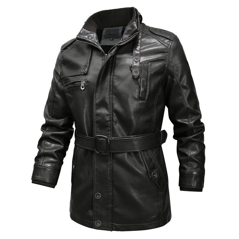 Herren Motorrad Washed Leder PU Lederjacke 4XL von Joom DACH