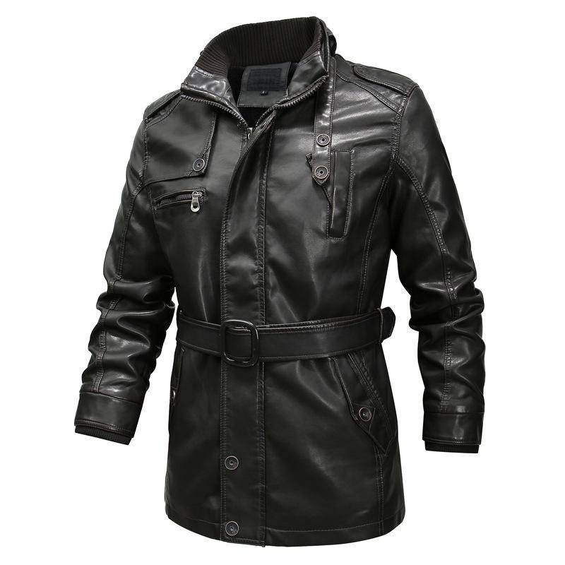 Herren Motorrad Washed Leder PU Lederjacke 4XL von Joom DACH