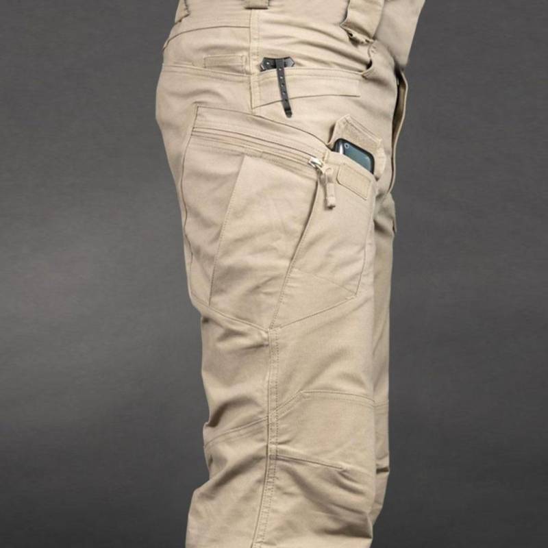 Herren Multi-Pocket Kratzfeste wasserdichte Hose für Outdoor-Camping-Kletterhose Multifunktionale taktische Hose Overalls XL khaki von Joom DACH