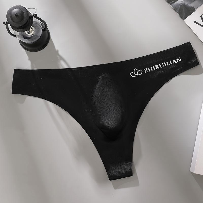 Herren Nahtlose Sport-Triangel-Slips mit niedrigem Bund XL 130-150 lbs schwarz von Joom DACH