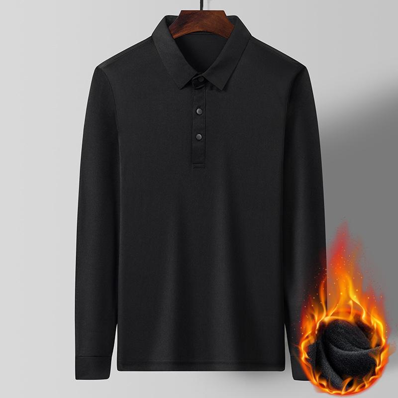 Herren Neues Tencel Roman Langarm T-Shirt Modisches warmes Revers POLO Shirt XXXXL von Joom DACH