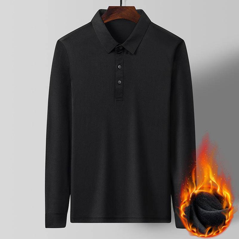 Herren Neues Tencel Roman Langarm T-Shirt Modisches warmes Revers POLO Shirt XXXXL von Joom DACH