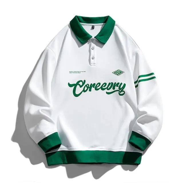 Herren POLO Sweatshirt Retro Revers Lose Sweatshirt XXL weiß von Joom DACH