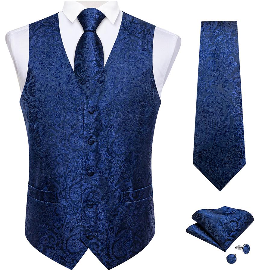 Herren Paisley Anzug Weste Floral Blau Schwarz Weste Krawatte Set für Hochzeit Party M Herren Paisley Anzug Weste Floral Blau Schwarz Weste Krawatte Set für Hochzeit Party M von Joom DACH
