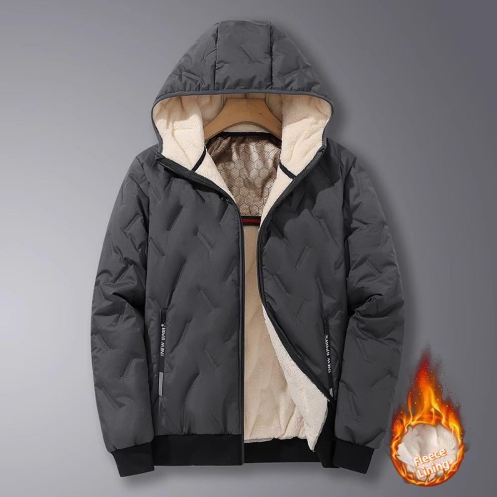 Herren Parka mit Kapuze, Freizeitmäntel für Herren, Herbst/Winter, warm, winddicht, gepolsterte Jacke, Outdoor-Skifahren, Fleecefutter, Parkas männlich XL graue von Joom DACH