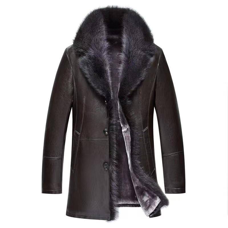 Herren Pelzmantel Pelz Schaffell Pelz Ein Waschbär Pelzkragen In Der Langen Herren Lederjacke Flut XXXXXL Herren Pelzmantel Pelz Schaffell Pelz Ein Waschbär Pelzkragen In Der Langen Herren Lederjacke Flut XXXXXL von Joom DACH