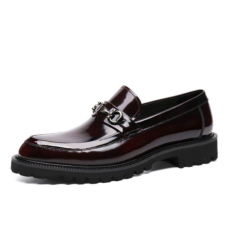 Herren Penny Loafer Business Retro Formale Loafer Schuhe aus PU-Leder mit runder Zehenpartie Leichte lässige stilvolle Slipper Hochzeitsfeierschuhe für Männer 43 bordeaux von Joom DACH