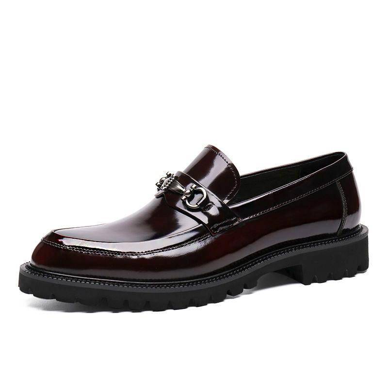 Herren Penny Loafer Business Retro Formale Loafer Schuhe aus PU-Leder mit runder Zehenpartie Leichte lässige stilvolle Slipper Hochzeitsfeierschuhe für Männer 45 bordeaux von Joom DACH