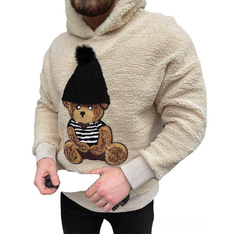 Herren Plüsch Sweatshirt Herbst und Winter Sweatshirt Oberteil Herren Bären Sweatshirt M von Joom DACH
