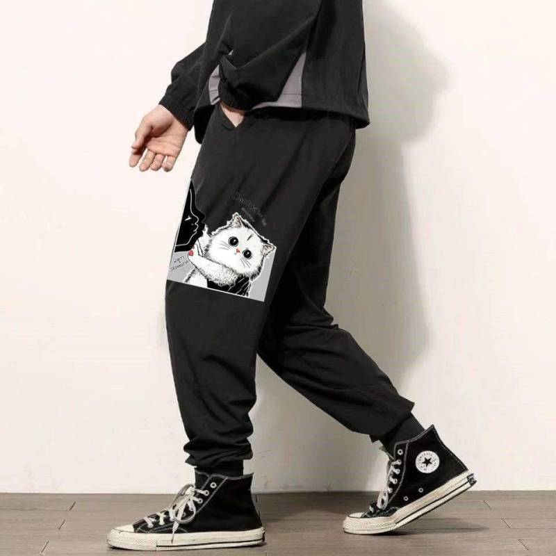 Herren Plus Size Sommer Casual Schwarze Haremssporthose - Locker, Trendy, Dünn 10XL von Joom DACH