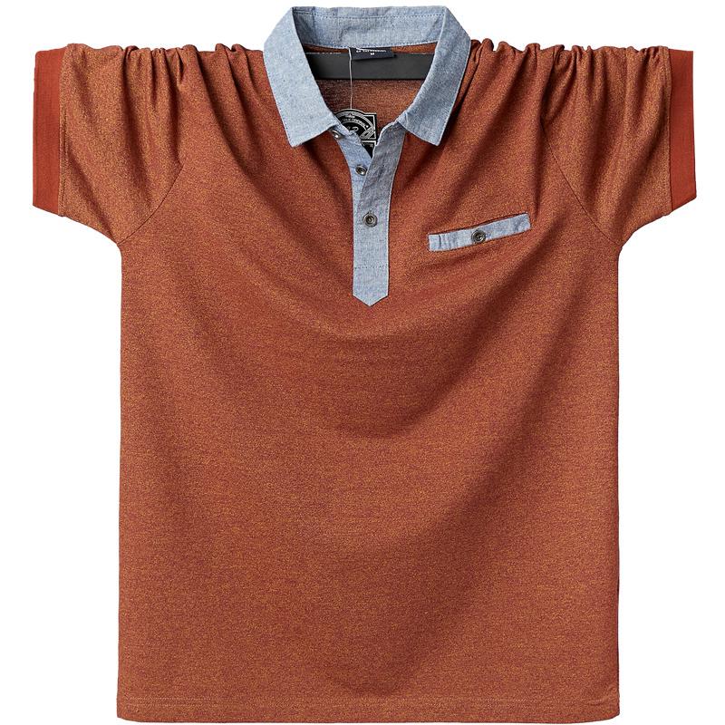 Herren-Poloshirt, Polo-Shirts, Baumwolle, Übergröße, lässig, Sommer, Herrenbekleidung, Taschenoberteile, T-Shirts XL braun von Joom DACH