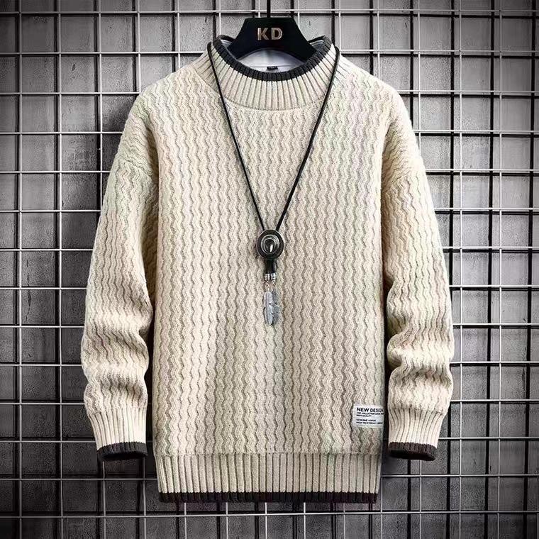 Herren Pullover Slim Fit Mode Strickpullover Mann Dicker Warmer Pull Homme Retro Streifen Pullover L khaki Herren Pullover Slim Fit Mode Strickpullover Mann Dicker Warmer Pull Homme Retro Streifen Pullover L khaki von Joom DACH