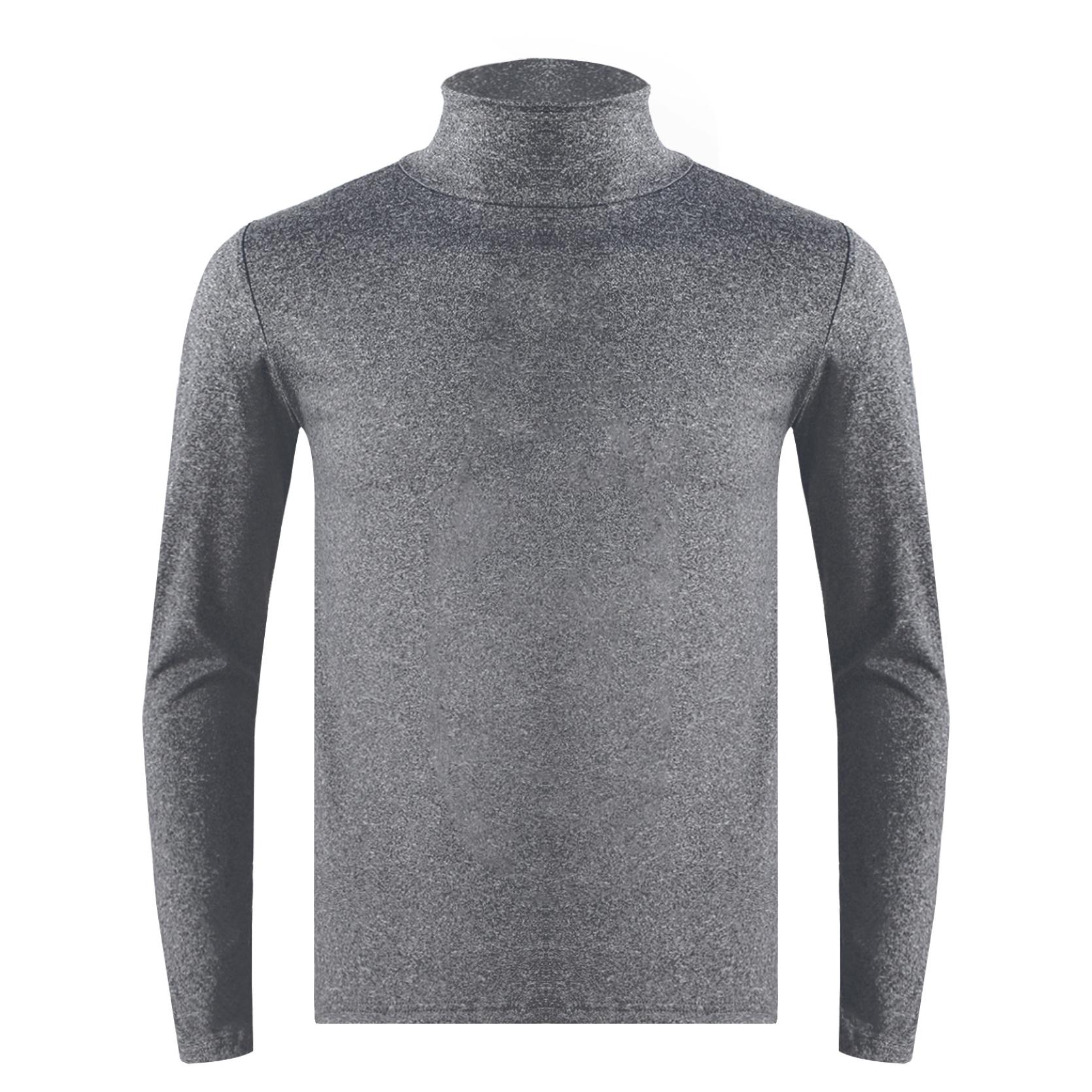 Herren-Pullover mit Rollkragen, schmale Passform, langärmelig, lässig, hoher Kragen, Pullover, Oberteile, Basic-Rollkragenpullover, schmale Passform, T-Shirts L dunkelgraue von Joom DACH