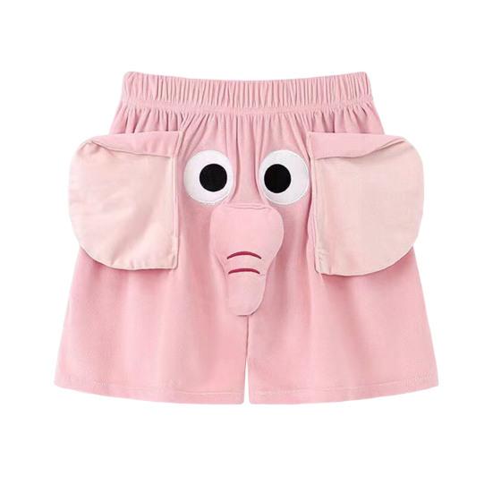 Herren-Pyjamahose mit Cartoon-Elefanten-Dekor, elastische Taille, lässige Shorts mit verstärkten Taschen XL rosa von Joom DACH