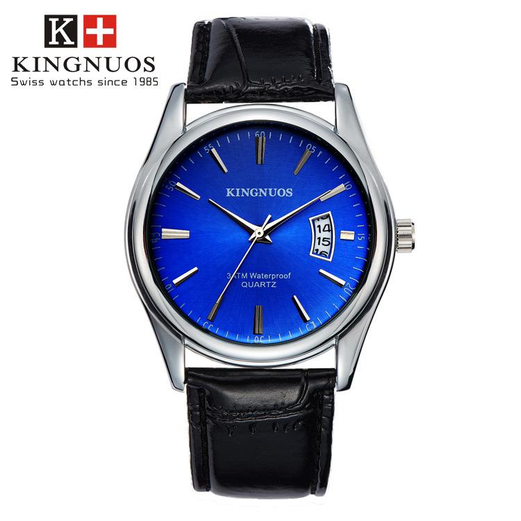 Herren Quarz Casual Armbanduhr 2024 Top Marke Luxus Herren Uhr wasserdicht Datum Uhr Sport Uhren schwarz/blau von Joom DACH