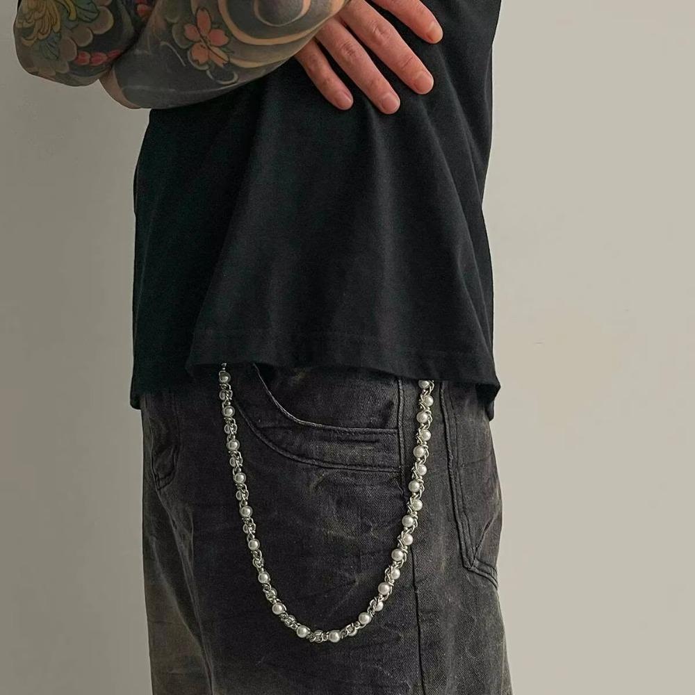 Herren Quastentasche Punk Taillenkette Handtaschenkette Hip Hop Rock Jeans Schlüsselanhänger Neu Herren Brieftaschenkette B von Joom DACH