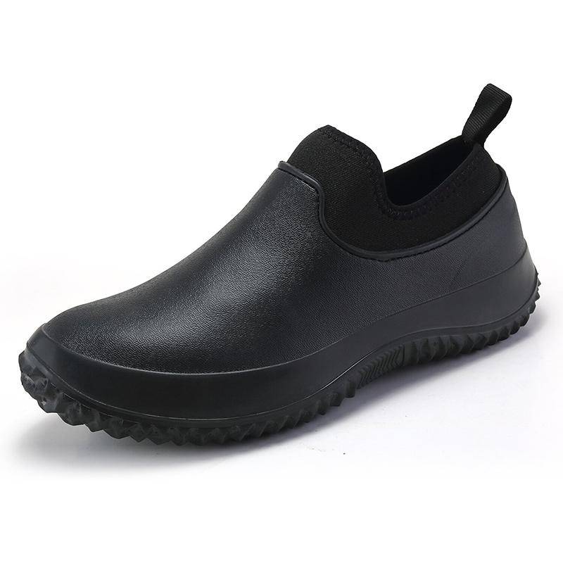 Herren-Regenschuhe in Übergröße, modische Low-Top-Regenstiefel, rutschfeste Angelschuhe, Küchenarbeitsschuhe, kurze Gummistiefel für Herren 38 schwarz von Joom DACH