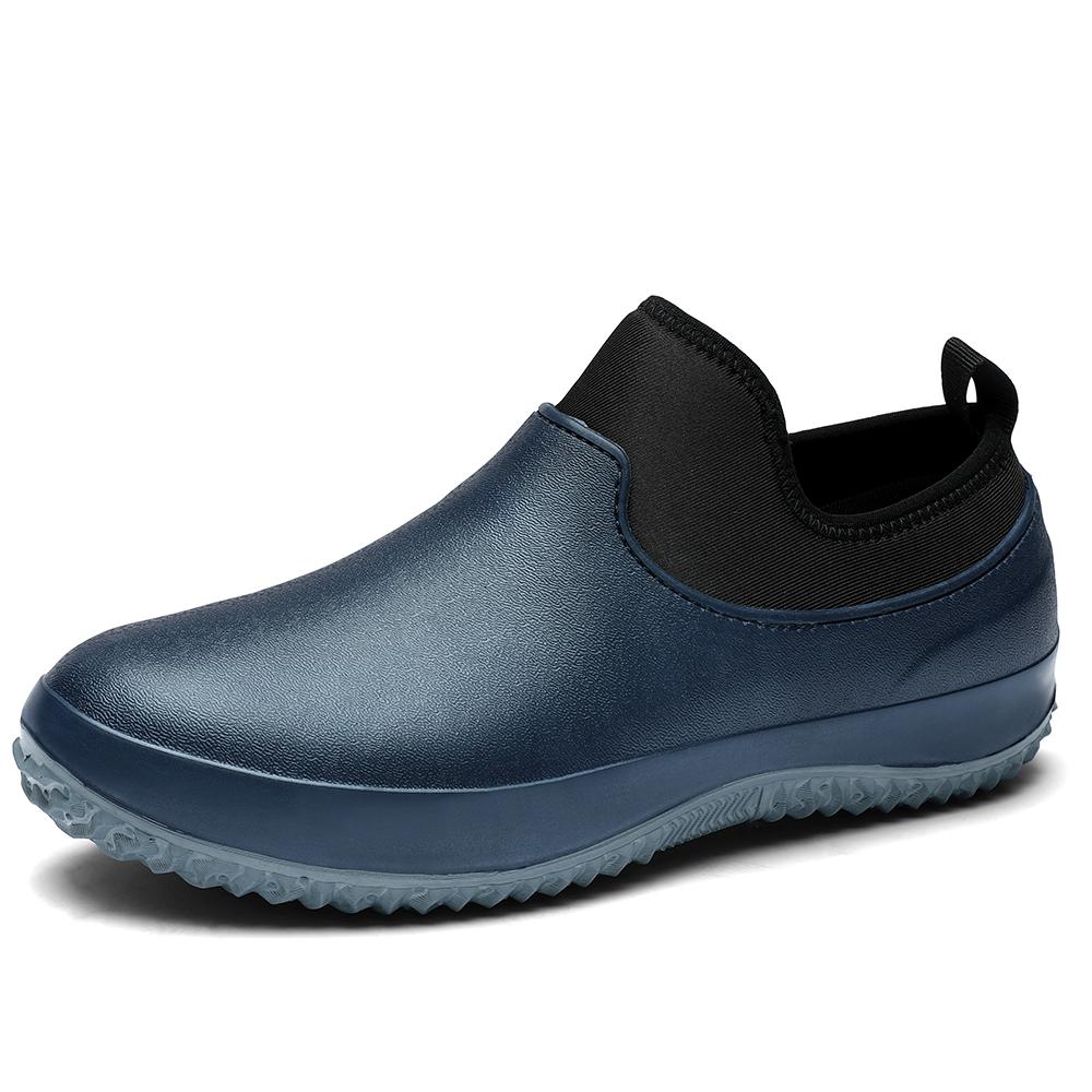 Herren-Regenschuhe in Übergröße, modische Low-Top-Regenstiefel, rutschfeste Angelschuhe, Küchenarbeitsschuhe, kurze Gummistiefel für Herren 44 blau von Joom DACH