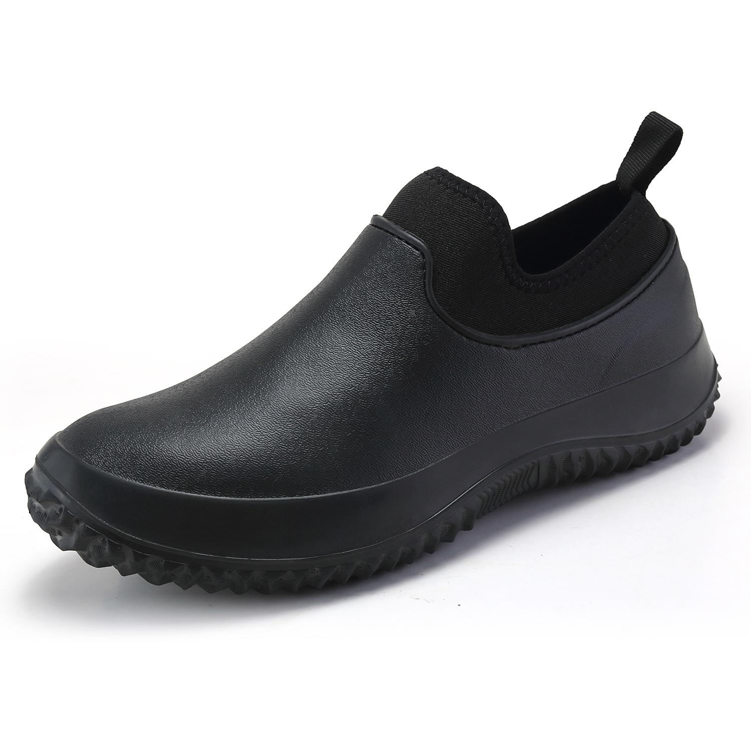 Herren-Regenschuhe in Übergröße, modische Low-Top-Regenstiefel, rutschfeste Angelschuhe, Küchenarbeitsschuhe, kurze Gummistiefel für Herren 49 schwarz von Joom DACH