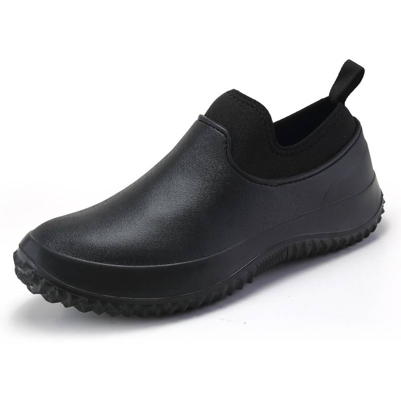 Herren-Regenschuhe in Übergröße, modische Low-Top-Regenstiefel, rutschfeste Angelschuhe, Küchenarbeitsschuhe, kurze Gummistiefel für Herren 49 schwarz von Joom DACH