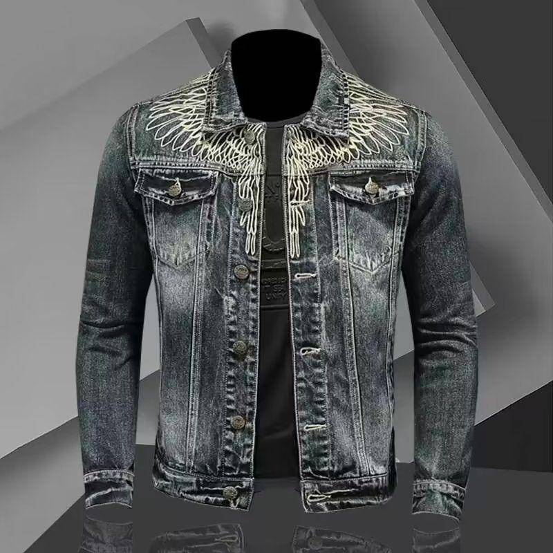 Herren Retro Jeansjacke High Street Trendy Bestickte Revers Motorradjacke Lockere Freizeitmode Vielseitige Herrenbekleidung S schwarz grau Herren Retro Jeansjacke High Street Trendy Bestickte Revers Motorradjacke Lockere Freizeitmode Vielseitige Herrenbekleidung S schwarz grau von Joom DACH