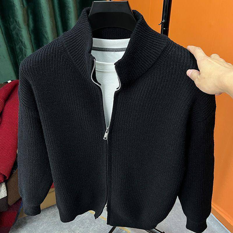 Herren Retro Lässiger Strick-Cardigan mit Reißverschluss - Gestrickt, Locker und Lässiger Stil für Frühling und Herbst L von Joom DACH