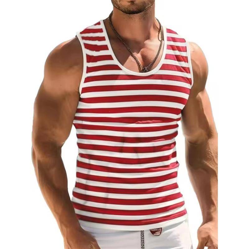 Herren Retro Streifen Grafik Tanktops Mode Sommer Ärmellos Lässig 3D Gedruckte Weste Locker Schnelltrocknend Atmungsaktiv T-Shirts Pullover M von Joom DACH