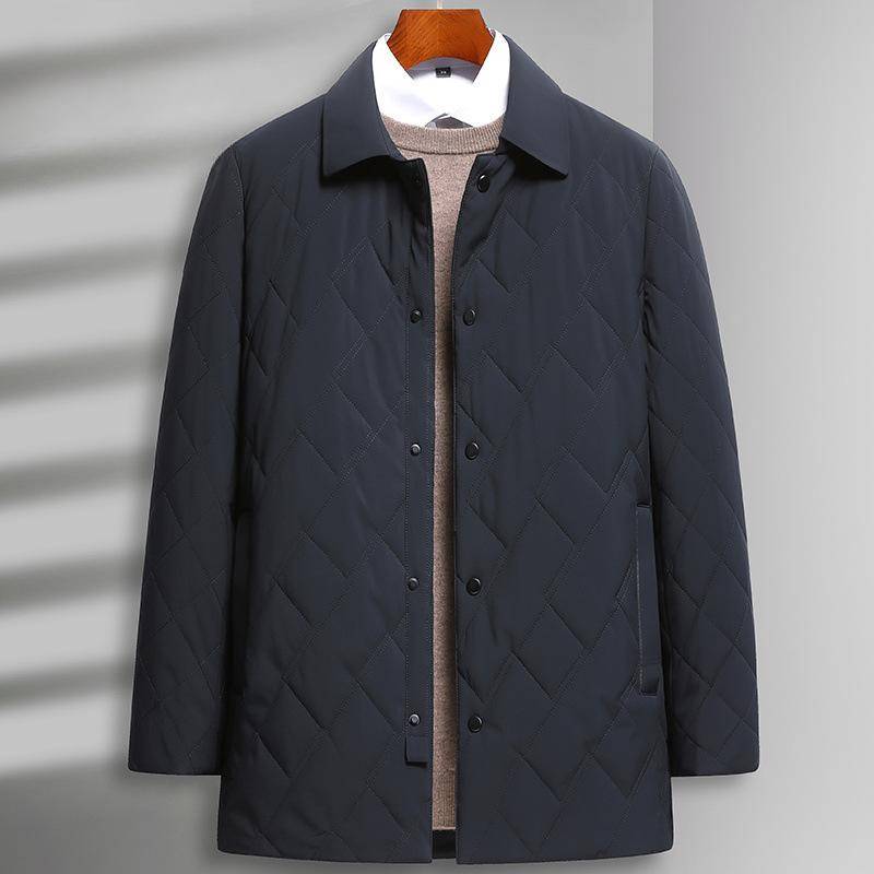 Herren Revers Leichter Baumwollmantel Neuer Mantel Herbst und Winter Mittelalterlich Lässiger Baumwollmantel Warme Papa Baumwolljacke 4XL von Joom DACH